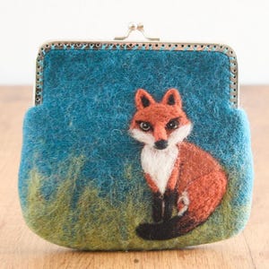 Monedero de planchado zorro, bolso pequeño de fieltro, bolso pequeño de colores, regalo