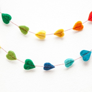 Girlande Herz aus Filz bunt 120 cm Muttertag Valentinstag Hochzeit Deko Geschenk, Muttertagsgeschenk, Geschenk Mutter