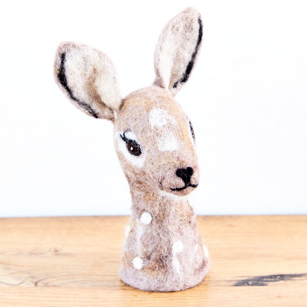 Felt animal egg warmer deer felt handmade Easter felted animal figure Easter gift