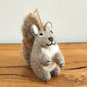 Set van 2 hangers eekhoorn kerstboomversieringen Gevilte cadeautags Kerstversiering Kerstman grappige boomversieringen