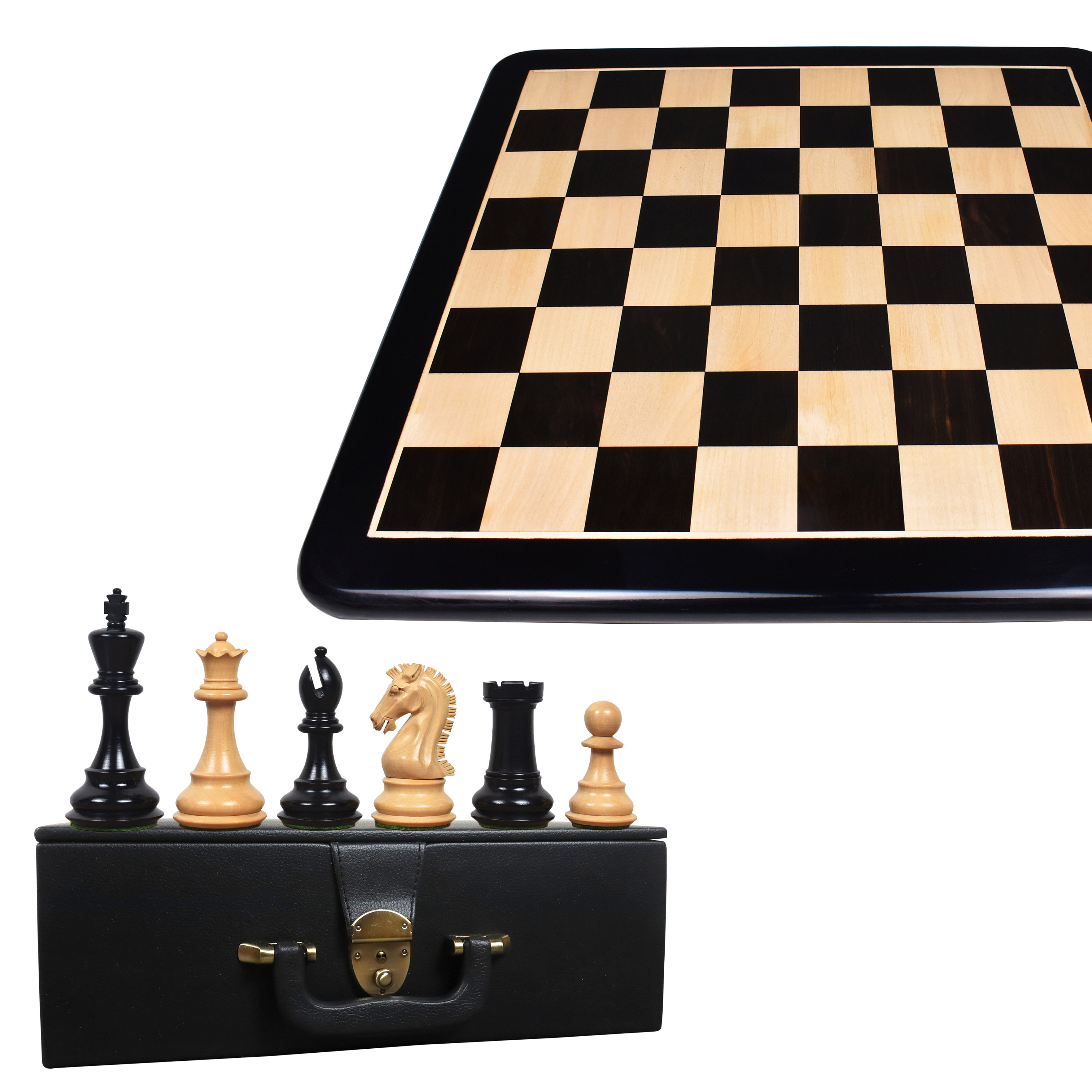 Craftsman Chess Set in 3.75 Tounament Chess Piece in Ebony Wood