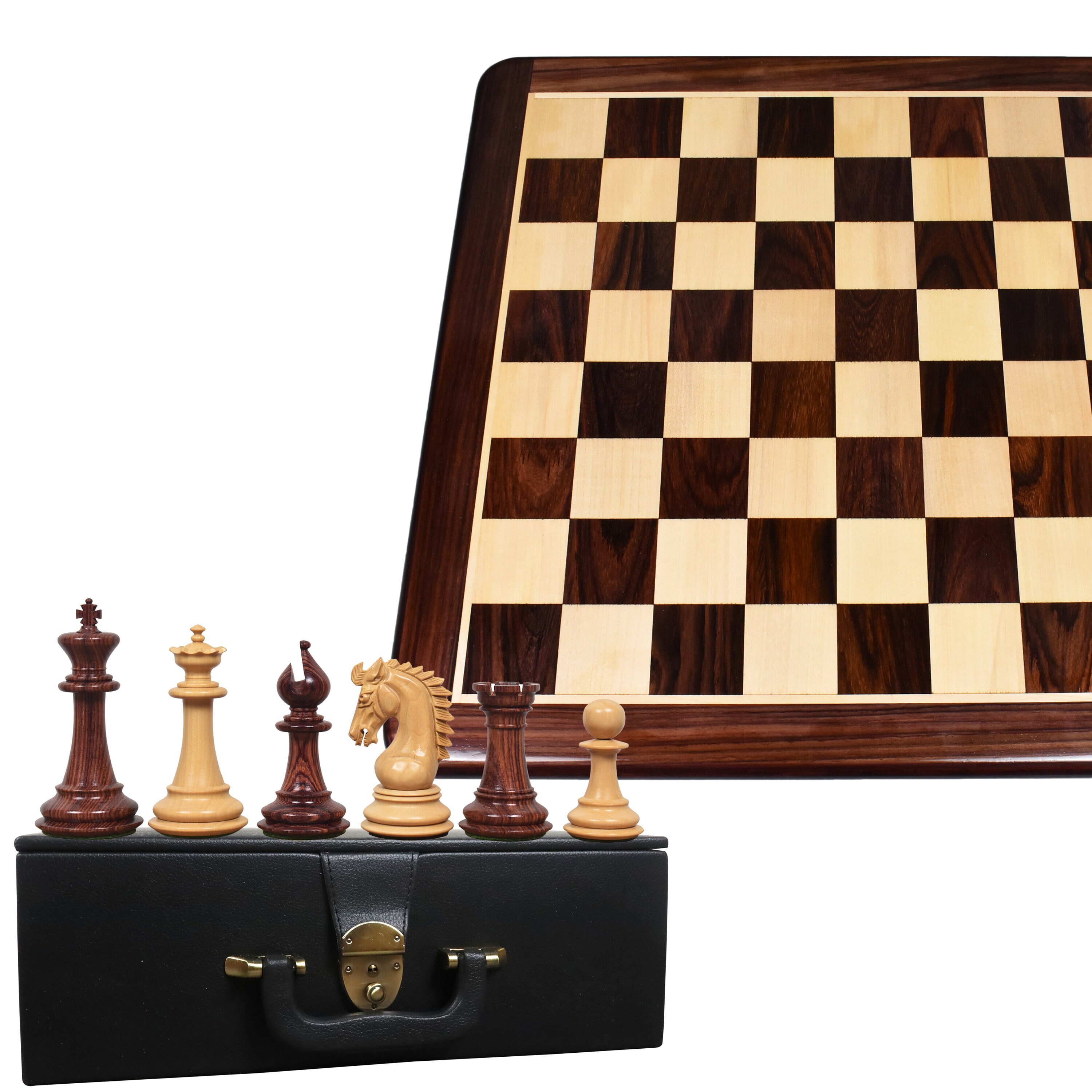  French Grandmaster's Staunton Chess Pieces Only Set- Golden  Rosewood - 4.1 King : Everything Else