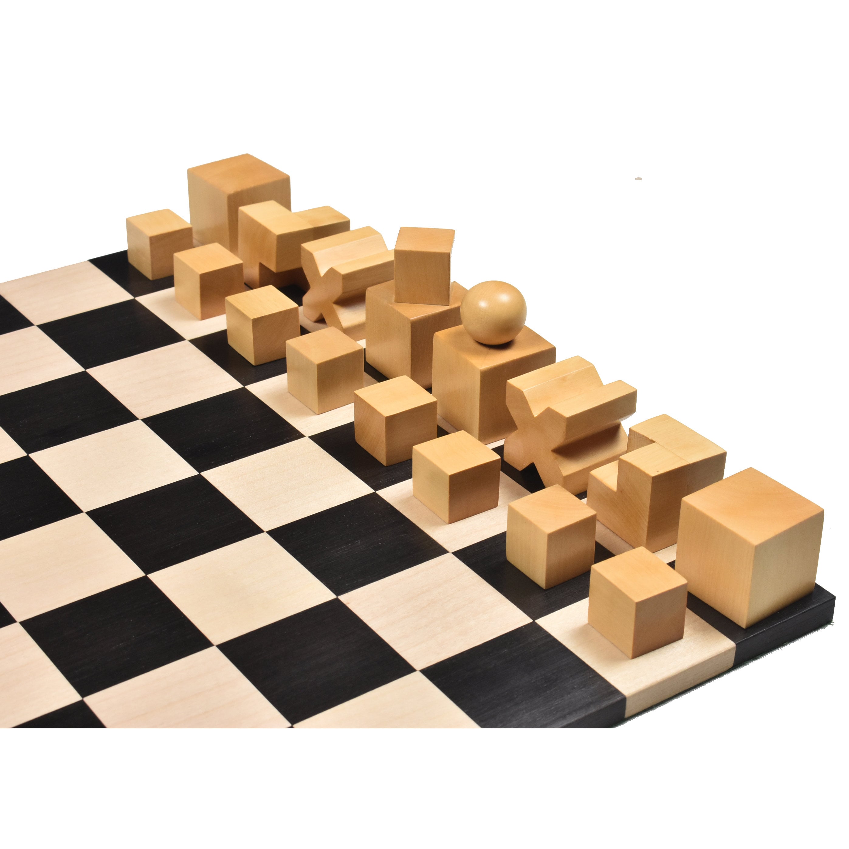 1923 Bauhaus chess pieces set & Ebony Wood Board 2" Ebonised Boxwood Pieces 