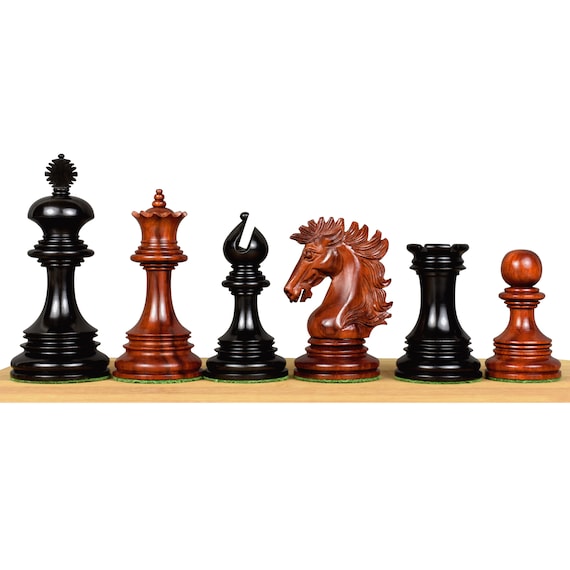 Staunton Triple Weighted Chess Pieces 64mm 32 Black Pieces & 32 White Pieces 