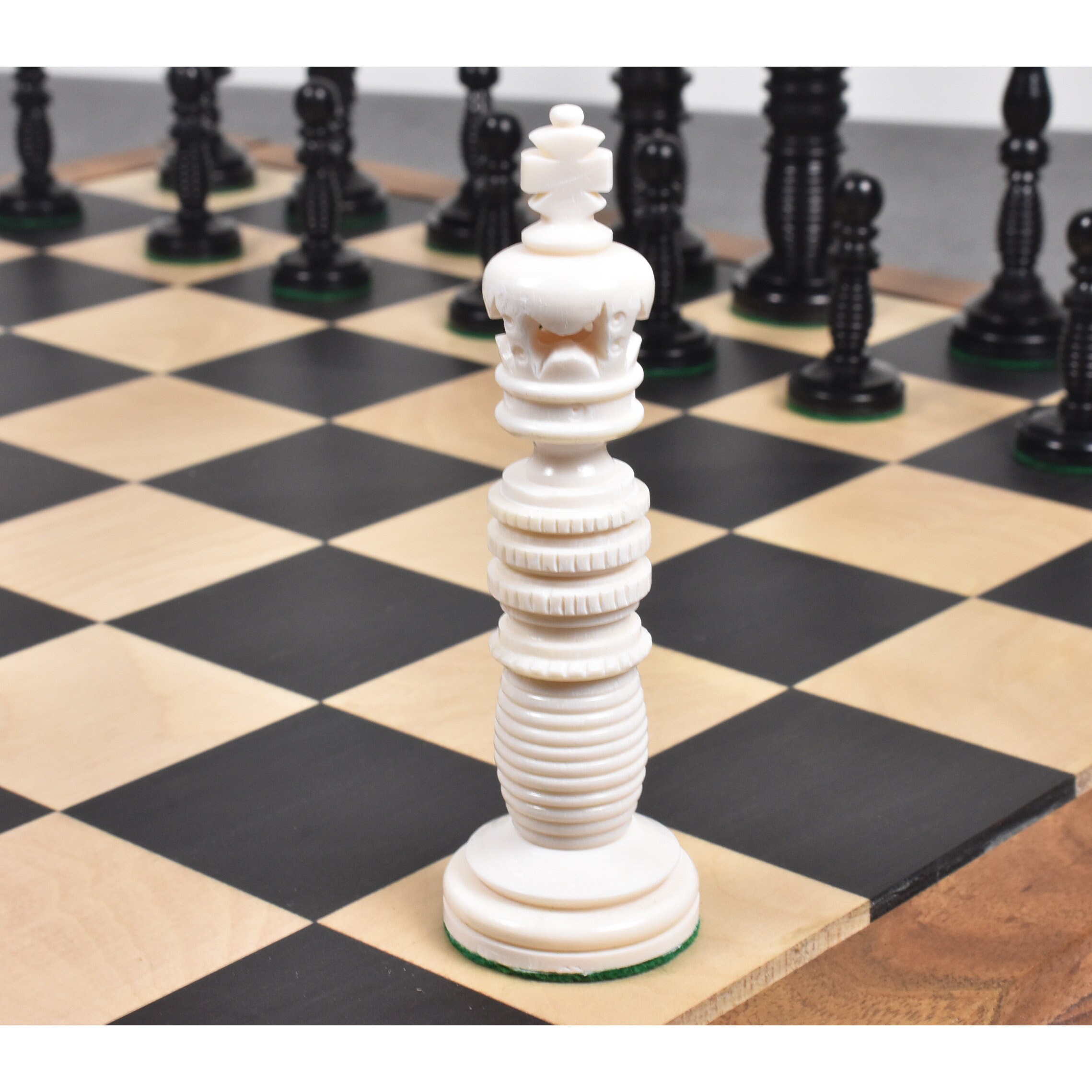 4.4 Hand Carved Camel Bone Chess Pieces Only Set Etsy