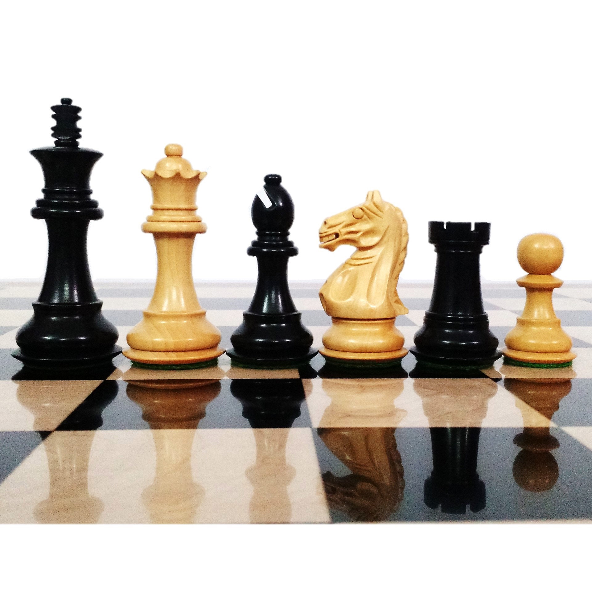 New Exclusive Staunton Chess Set Ebonized & Boxwood Pieces with The Queen's  Gambit Chess Board - 3.5 King - The Chess Store