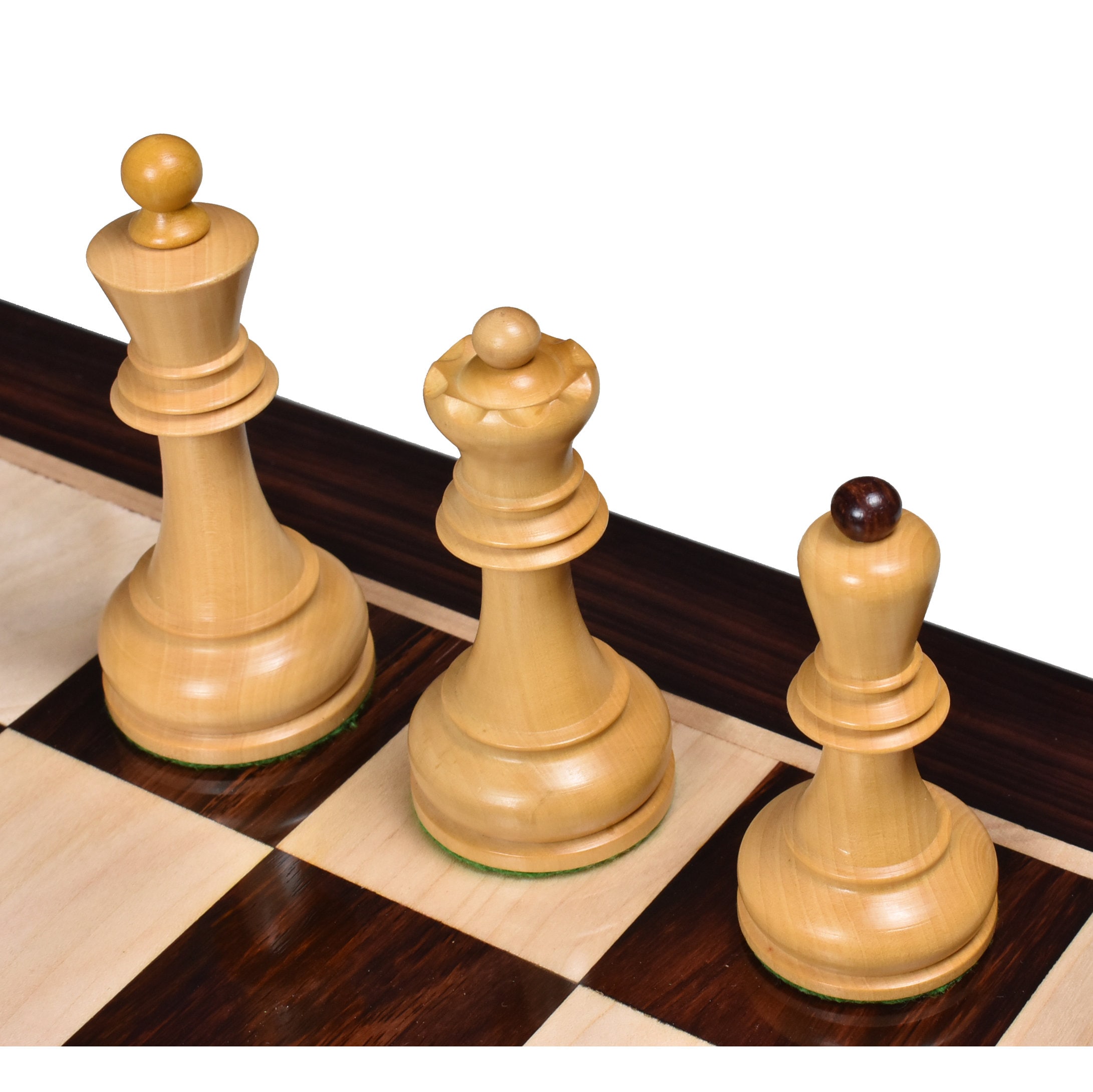 Details about   1970s' Dubrovnik Chess Pieces Only Set Triple Weighted Ebony Wood 3.8" King 