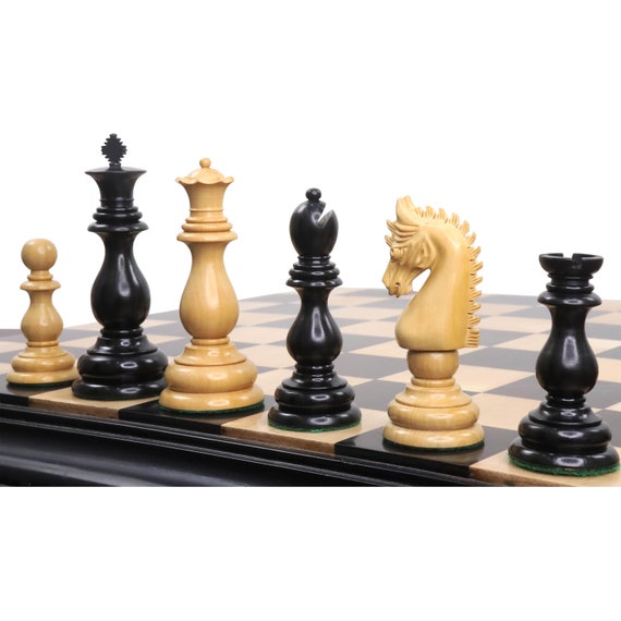 4.1 Pro Staunton Weighted Wooden Chess Set- Chess Pieces Only - Eboni –  royalchessmall