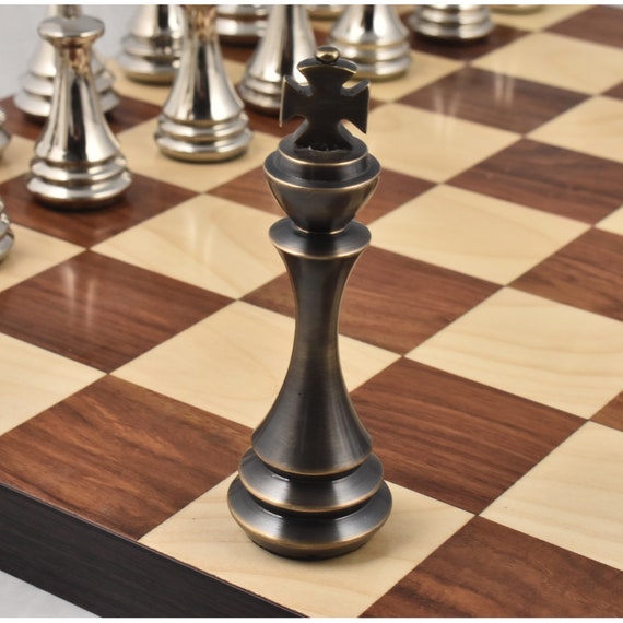 4.6 Medallion Luxury Staunton Chess Pieces Only Set - Triple Weight Bud  Rosewood – royalchessmall