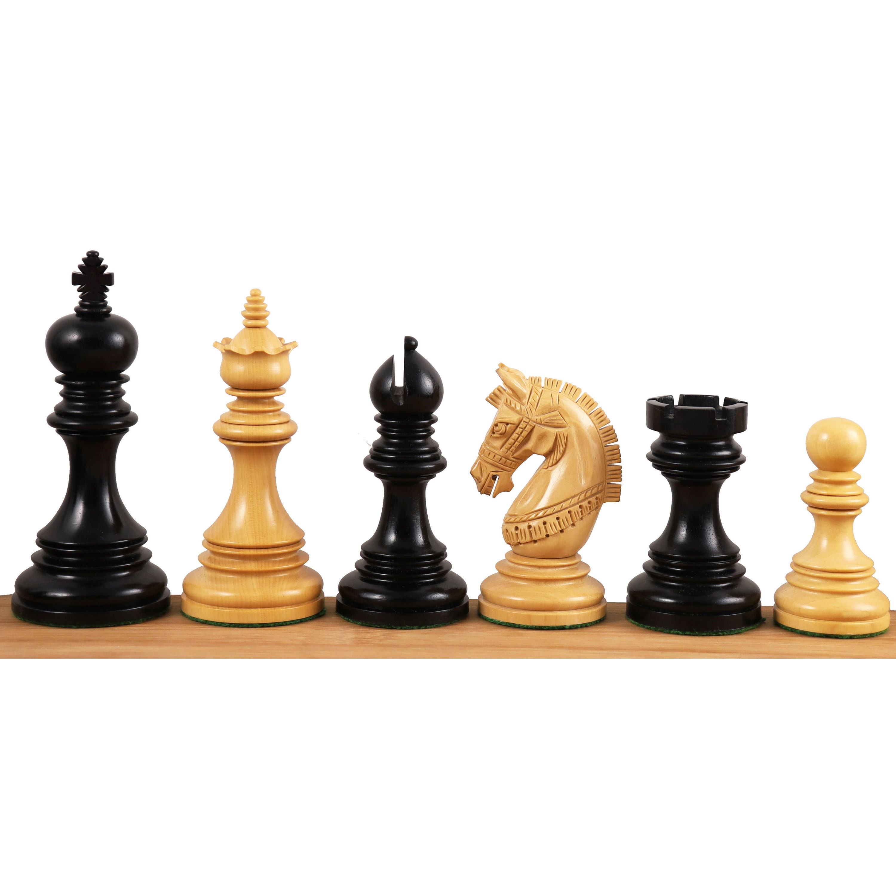 4 QNS 4" Staunton Wood BRIDLED Knight Chess Set Gloss Walnut Maple STORAGE Board 