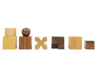 Reproduced 1923 Bauhaus Chess Set - Chess Pieces Only -Golden Rosewood & Boxwood-2" King