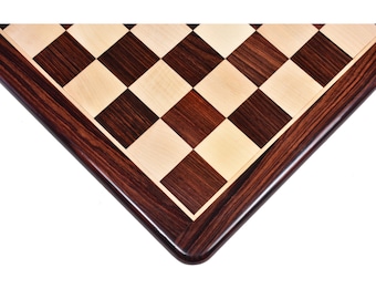 Rosewood Chess Board of  19" to 21" - 50mm, 55mm Square Size -  Rosewood & Maple Wood