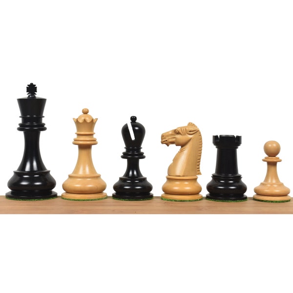 Reproduced British Chess Company (BCC) Chess Set - Chess Pieces Only - Triple Weighted - Ebony Wood- 4.3" King