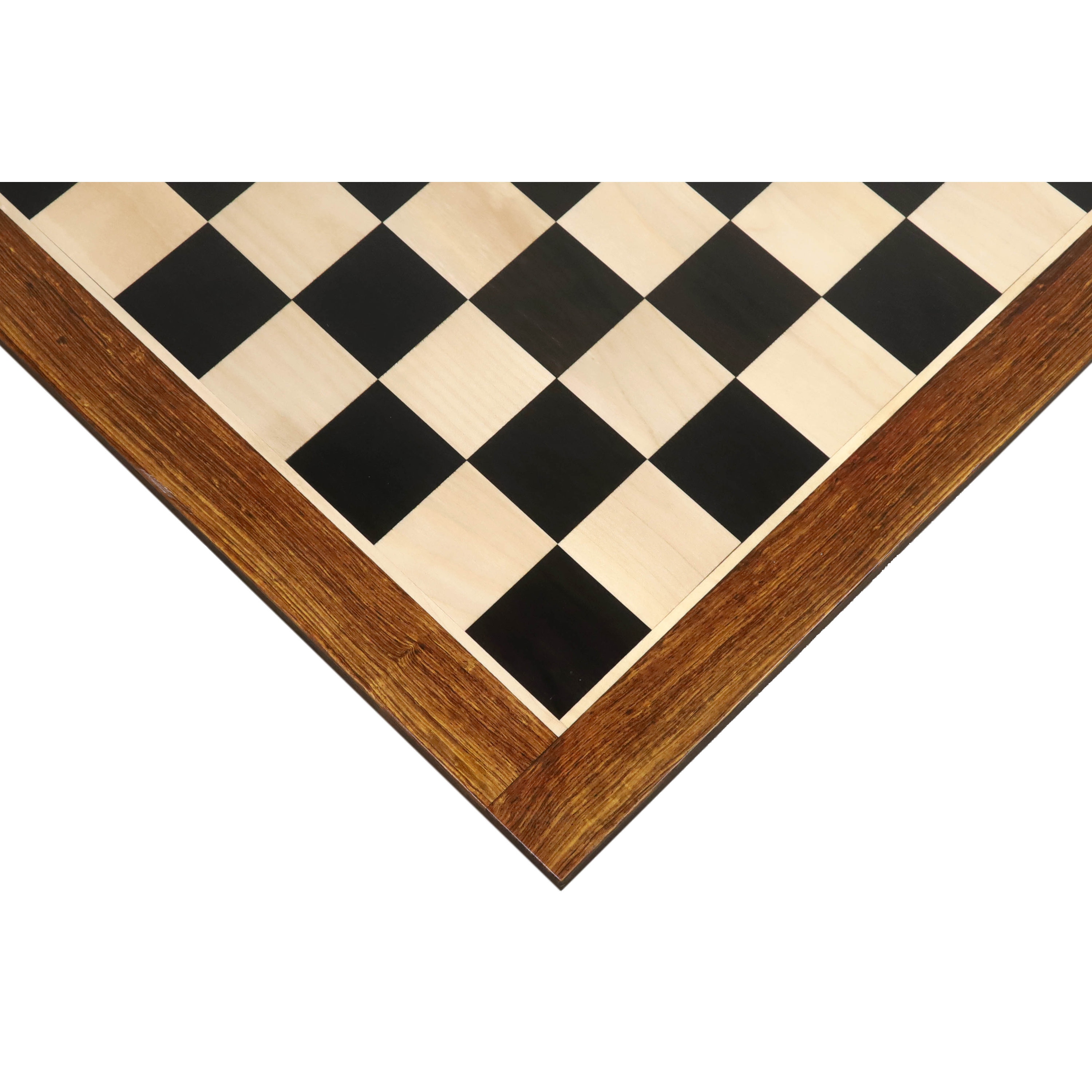 21" Big Chess Board Ebony Wood & Maple Sheesham Border 55mm Sq Hand carved 