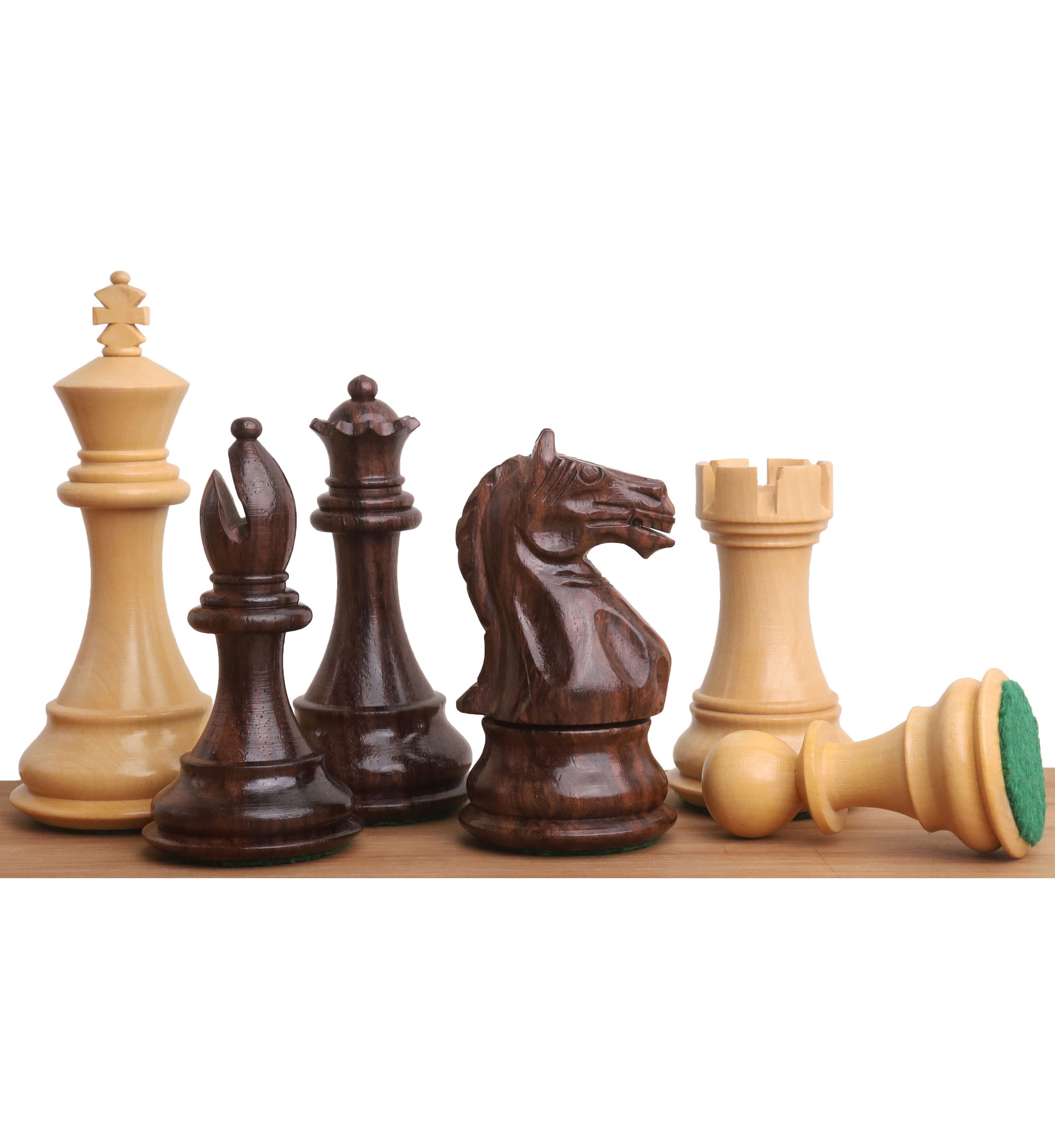 4.1 Pro Staunton Weighted Wooden Chess Set- Chess Pieces Only - Eboni –  royalchessmall