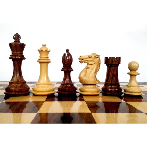 20 Heirloom Italian Solid Brass and Wood Staunton Chess Set