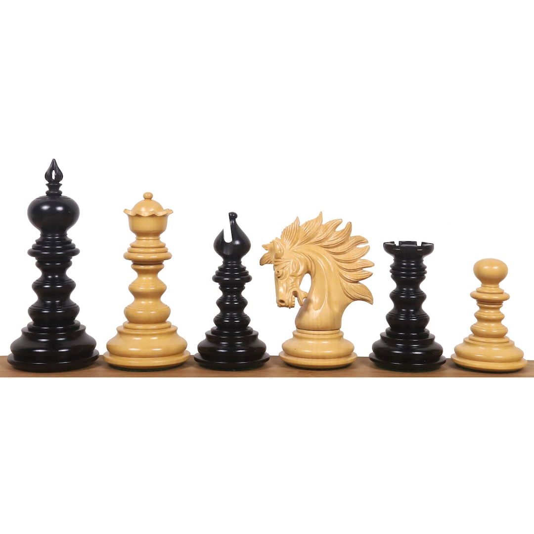 4.3 Marengo Luxury Staunton Chess Pieces Only Set Ebony Etsy Denmark