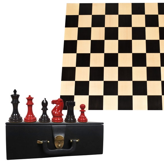 4.1 Pro Staunton Weighted Wooden Chess Set- Chess Pieces Only - Eboni