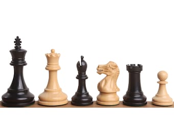 2.4" Pro Staunton Weighted Wooden Chess Set - Chess Pieces Only - Ebonised Boxwood