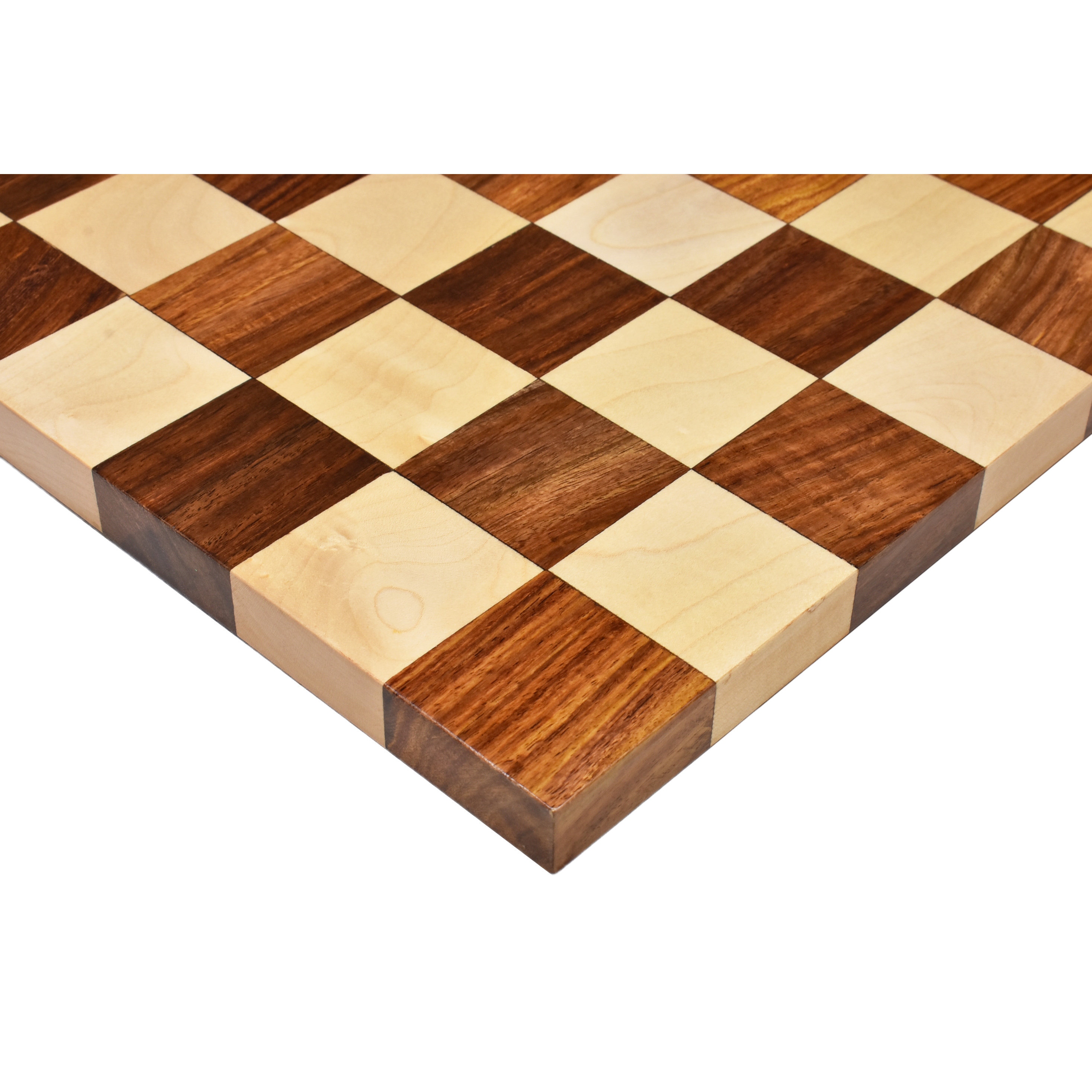 Size 2" Sq Narrow Border Flat Wooden Chess Board 19" Golden Rosewood/Maple 