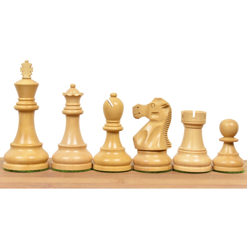 3.9 Reproduced Reykjavik Championship Series Weighted Wooden Chess Pieces chessmen Ebonised wood set 219BW32