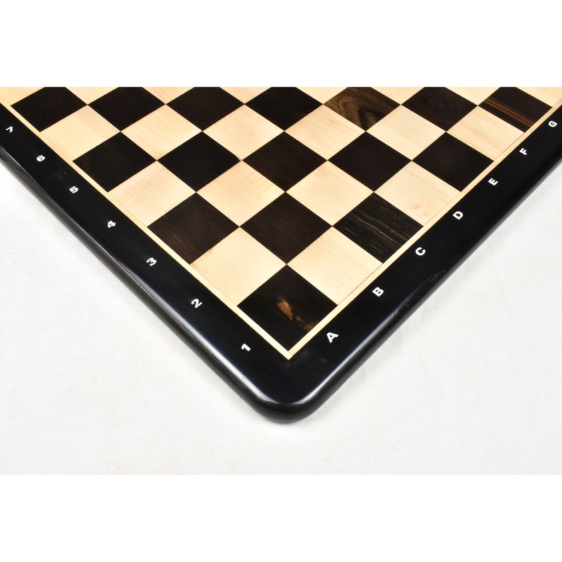 Algebriac Not. 19 Large Solid Ebony /& Maple Wood Flat Chess board 50mm square