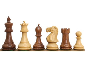 3" Professional Staunton Chess Set - Chess Pieces Only - Weighted Golden Rosewood