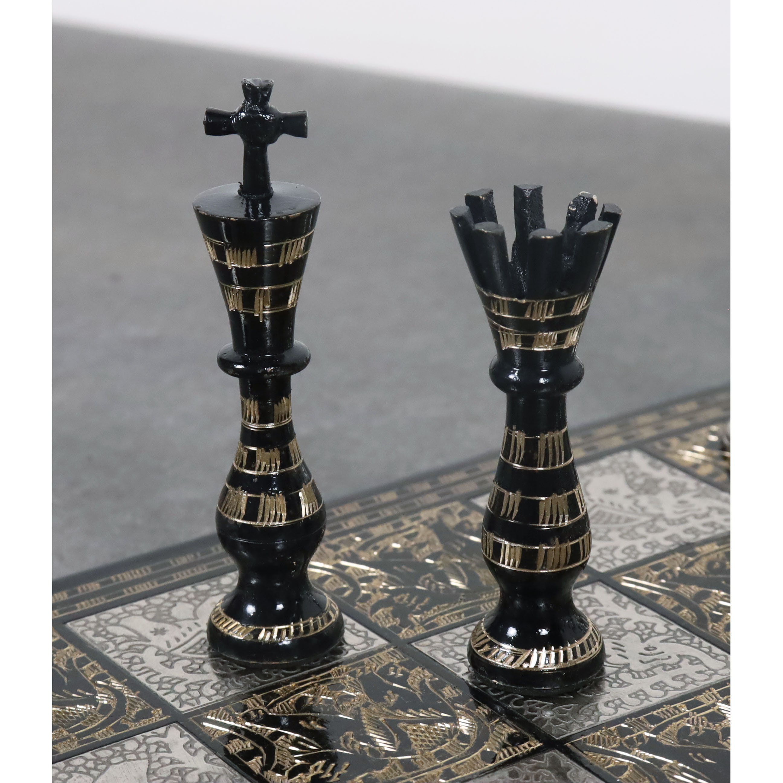 Staunton Inspired Brass Metal Luxury Chess Pieces & Board Set - 12 –  royalchessmall