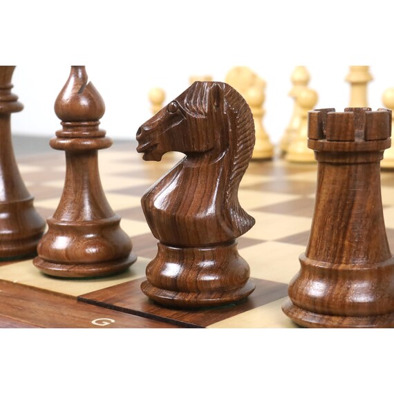 3.9 Craftsman Knight Staunton Chess Set- Chess Pieces Only - Double W