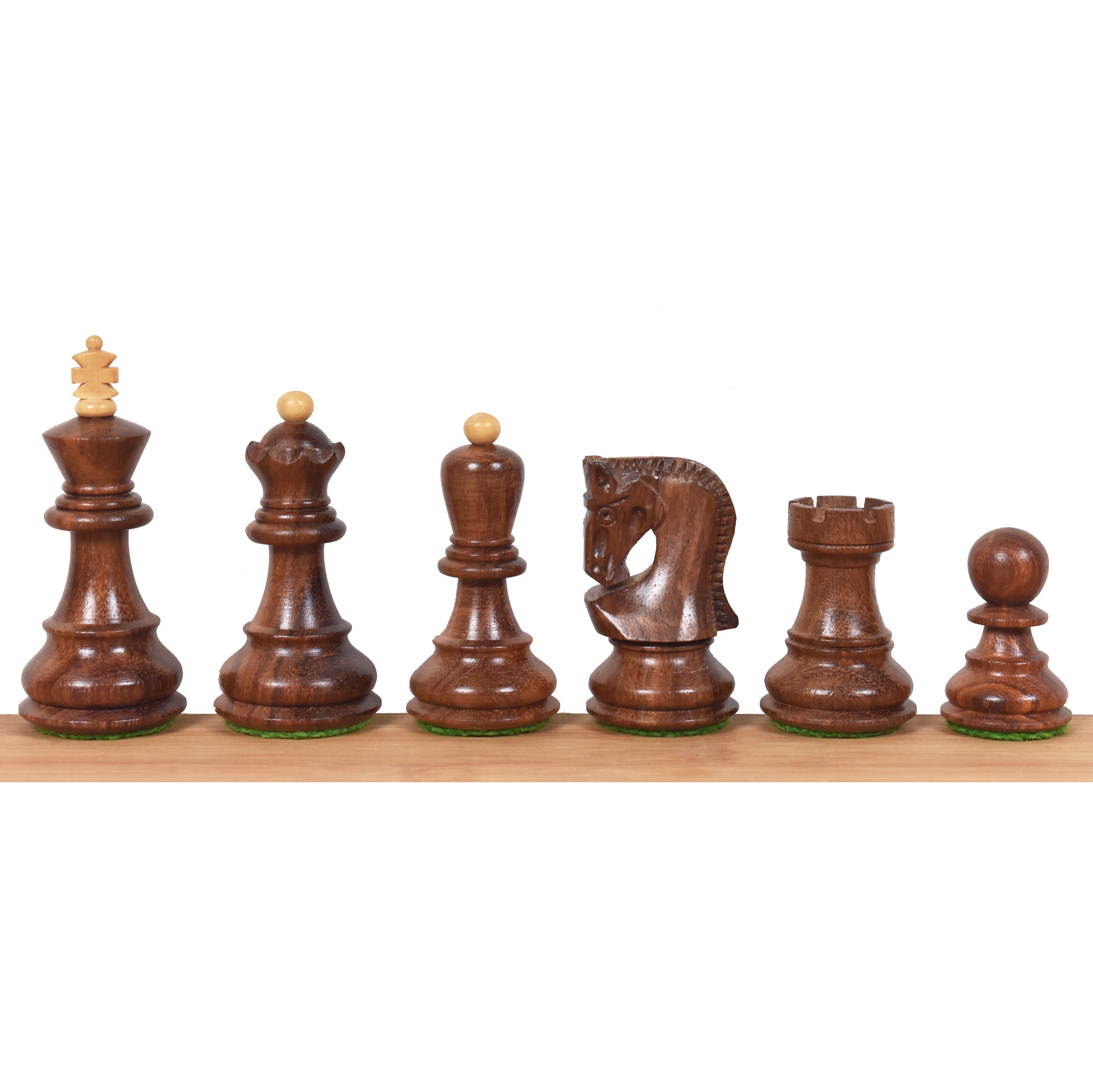 2.6 Russian Zagreb Chess Set Chess Pieces Only Weighted Golden Rosewood &  Boxwood 