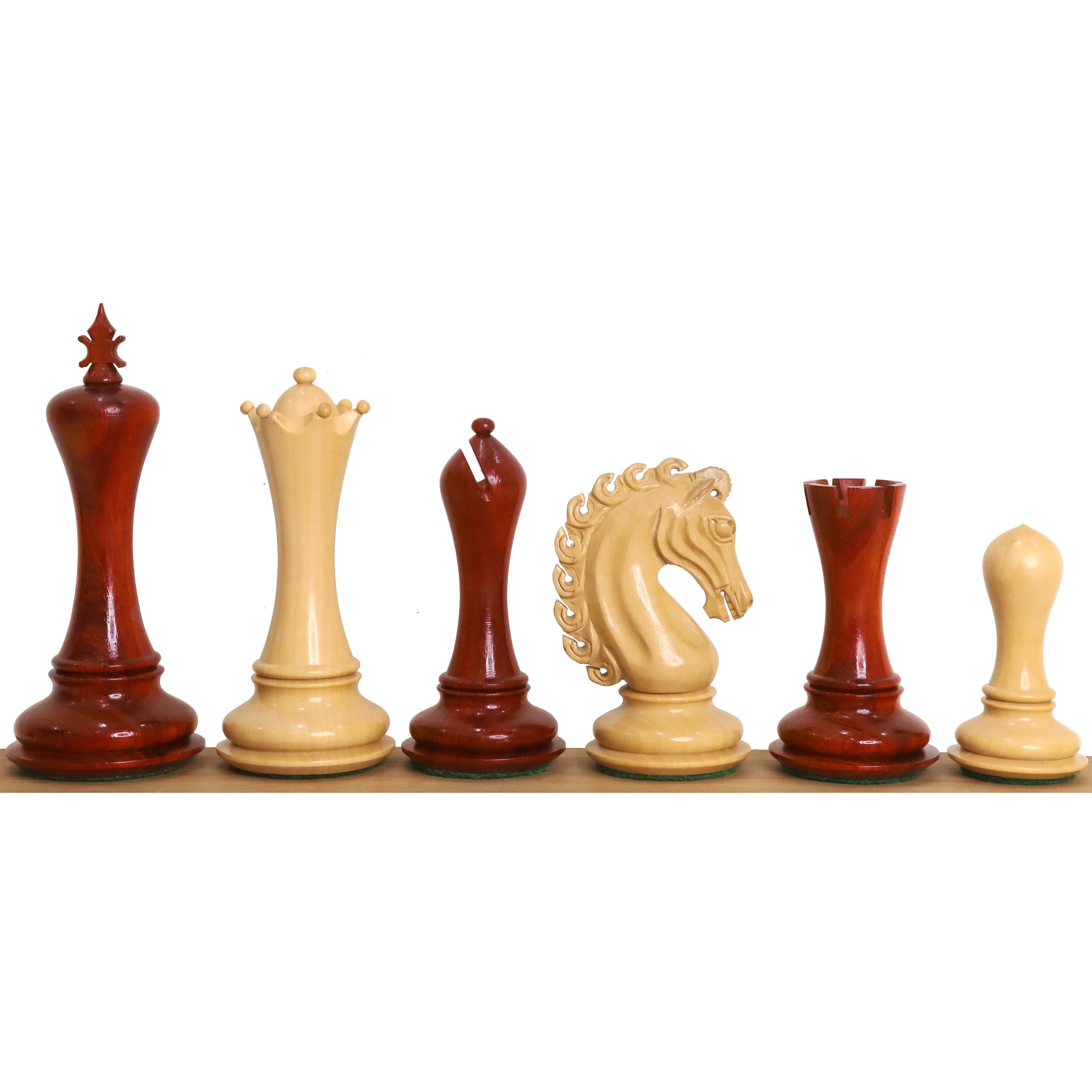 Vintage Chess Pieces Full Set Tan And Red King And Queen Chess -   Portugal