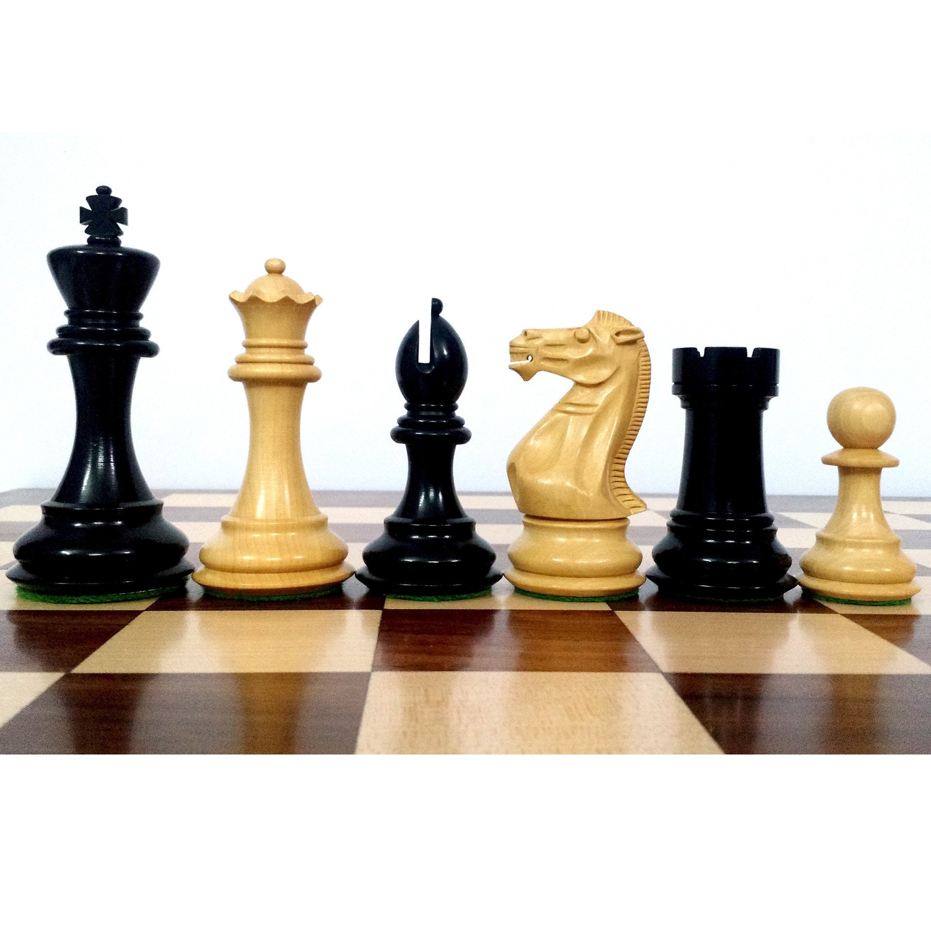 Downhead German Staunton Chess Pieces Ebonised Boxwood 3 