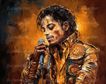 Michael Jackson's Regal Portrait Through Leonardo da Vinci's Brush • High Quality Original Art Poster Download • 85.3" x 85.3" at 72 DPI