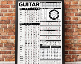 The Ultimate Guitar Reference Poster v2 (2018 Edition) 24"x36" // Gift for him // Gift for Guitar Player