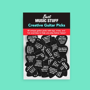 Creative Guitar Practice Picks (40 Piece Gift Set) // Gift for him // Gift for Guitar Player or Teacher