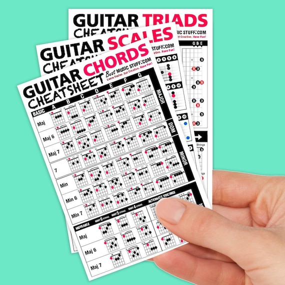 Regali Di Natale Accordi.Accordi Di Chitarra Scale E Triadi Cheatsheet Bundle Pack 3 Etsy