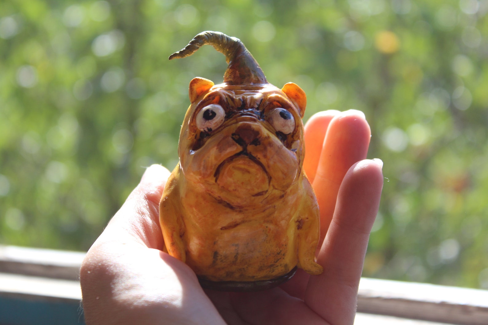 HalloweenKürbis. Polymer Hund Figur. HalloweenDekor. Etsy