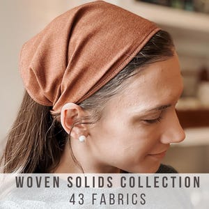 WOVEN SOLIDS Handsewn Bamboo & Cotton Woven Headband, Headscarf, Headcovering, Catholic/Orthodox/Christian Veil, Hairscarf