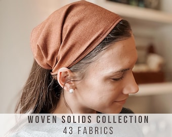 WOVEN SOLIDS Handsewn Bamboo & Cotton Woven Headband, Headscarf, Headcovering, Catholic/Orthodox/Christian Veil, Hairscarf
