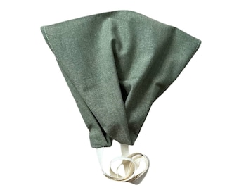 SAGE - Muted Earthy Sage Green Neutral Headband/Headscarf/Headcovering, Chambray Woven, Christian Headwrap, Cottage Core Prairie