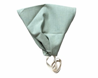 JADE - Sage Green Mint  Headband/Headscarf/Headcovering, Textured Woven Cotton, Christian Head Cover, Cottage Core Prop, Prairie Scarf