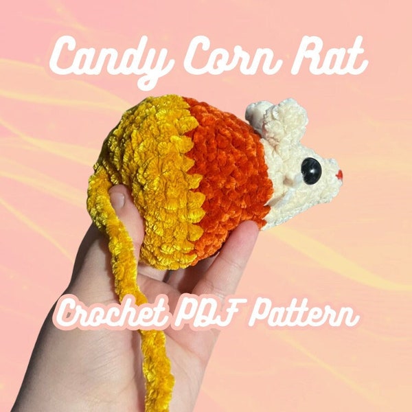 Candy Corn Rat Crochet Pattern | Amigurumi Mouse Plush | Digital PDF "How To"