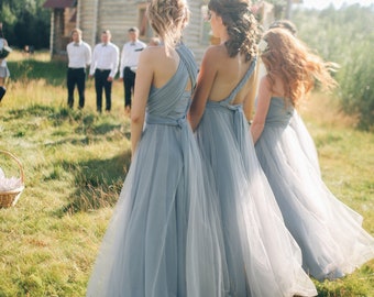silver multiway bridesmaid dress