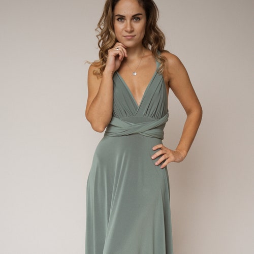 sage green multiway dress