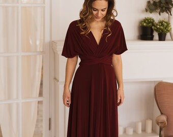 infinity dress burgundy red