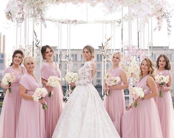 multiway bridesmaid dress blush pink