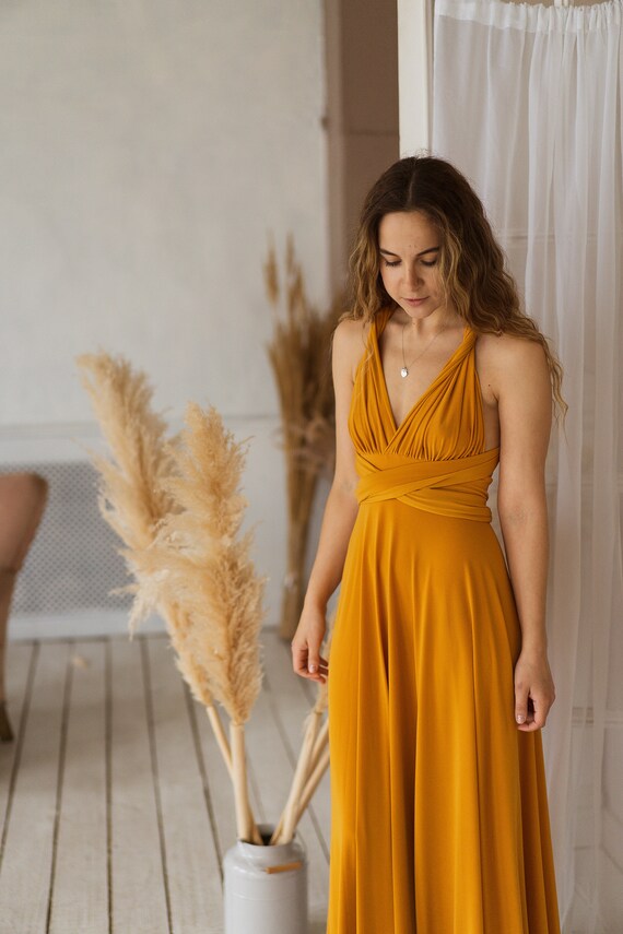 mustard yellow bridesmaid