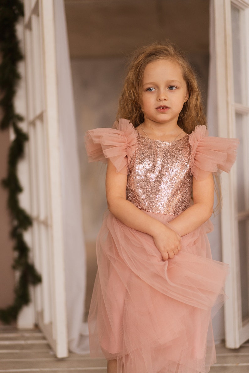 Flower girl dress long sleeve Birthday girl dress white Etsy