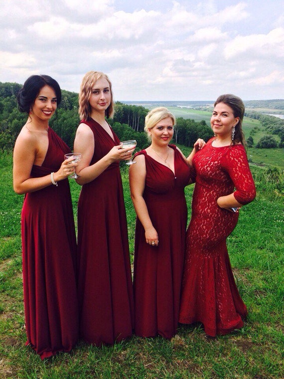 infinity dress burgundy wine