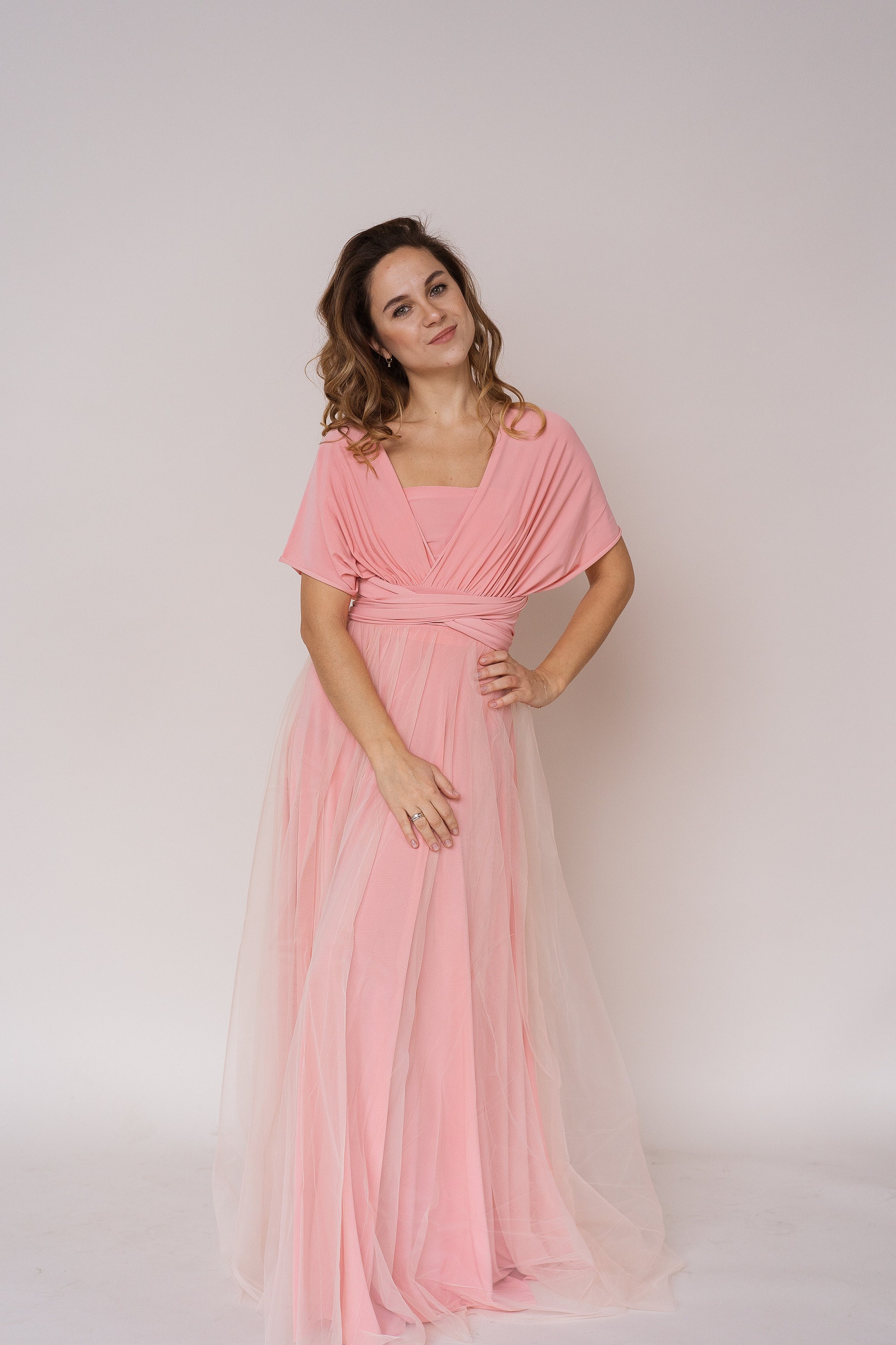 Peach bridesmaid dress peach infinity dress peach Etsy